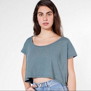 American apparel dark gray cropped top